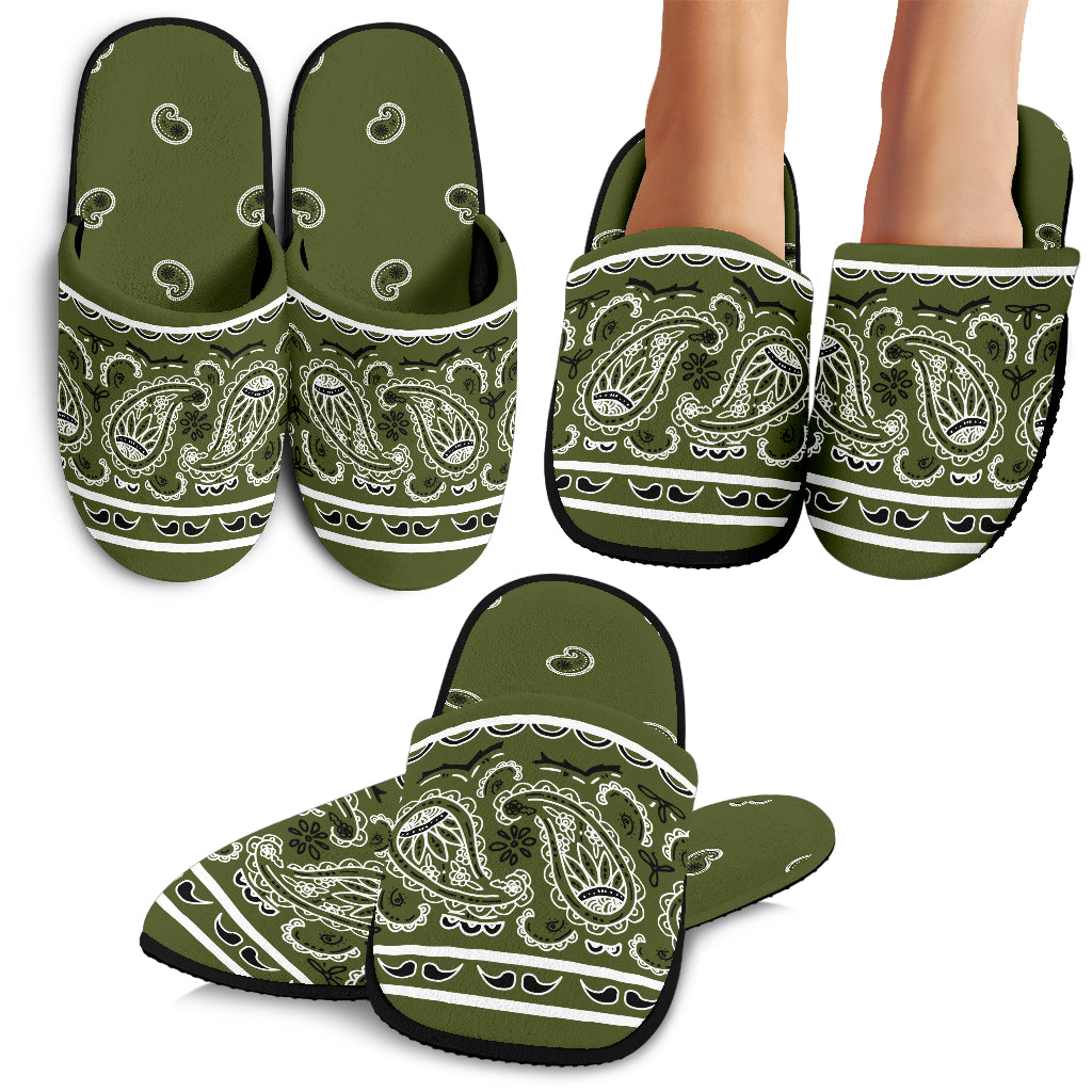 Army Green Bandana Slippers