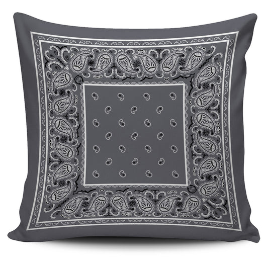 gray bandana throw pillow