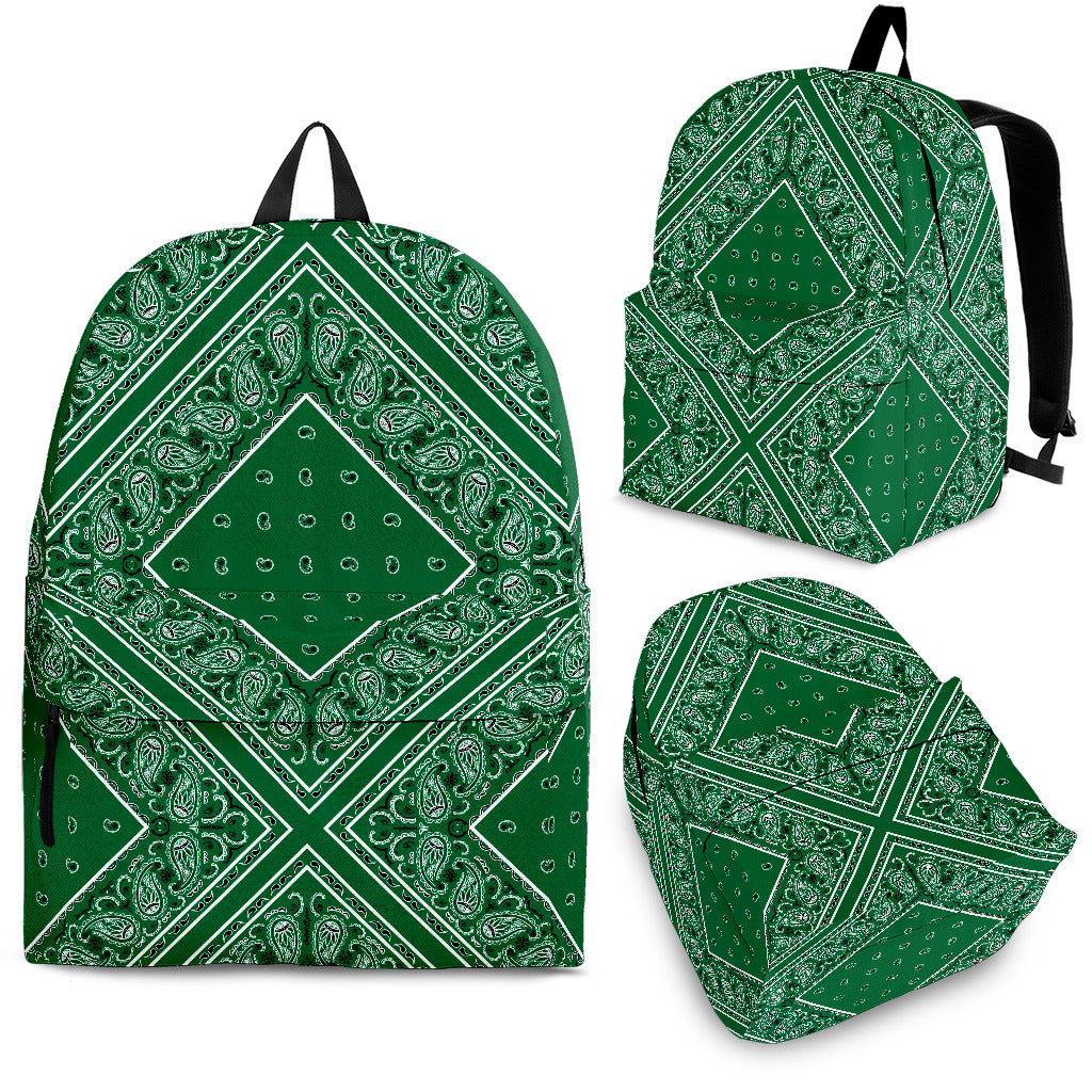 green bandana pattern bag