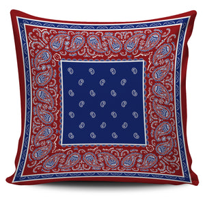 red white and blue bandana throw pillow cover