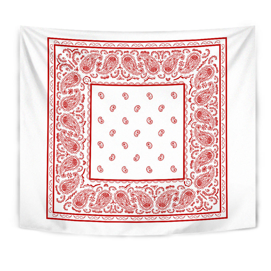 white with red bandana wall tapestry
