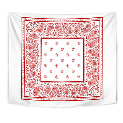 white with red bandana wall tapestry