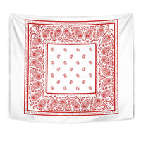 white with red bandana wall tapestry