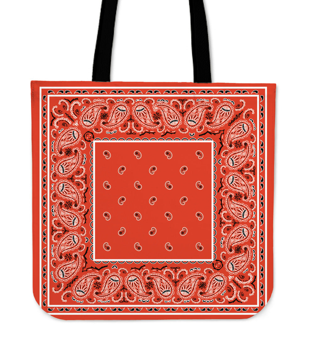 orange bandana tote bag