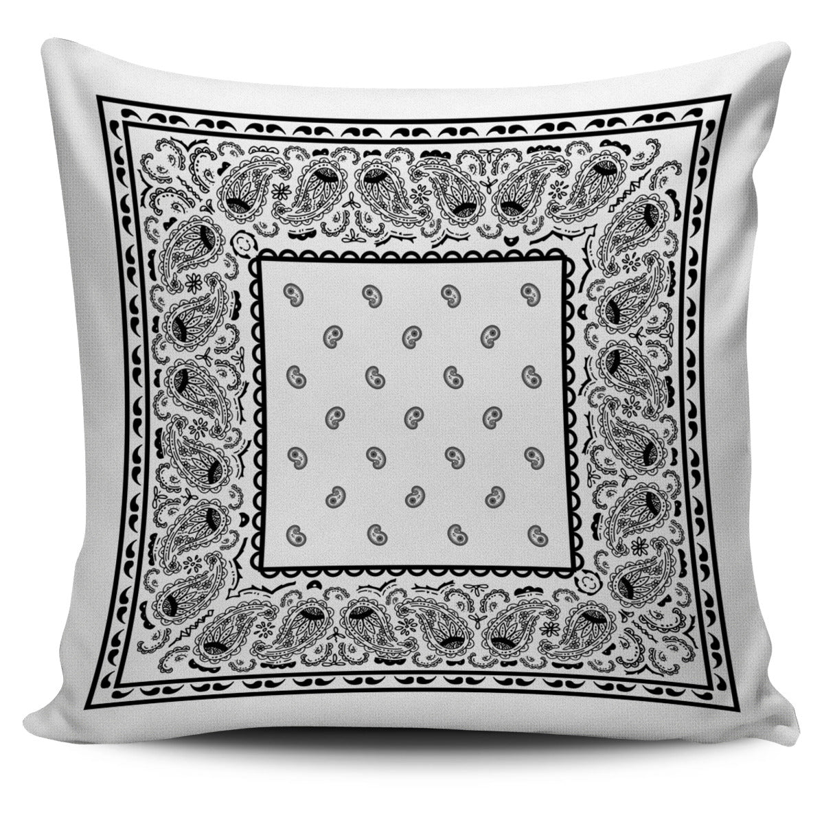 white bandana accent pillow