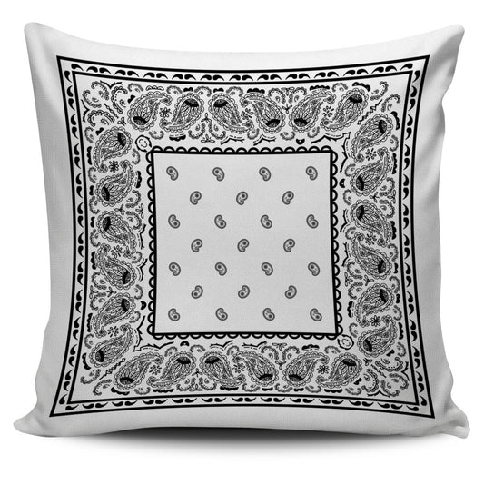 white bandana accent pillow