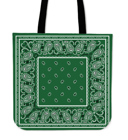 green bandana tote bag