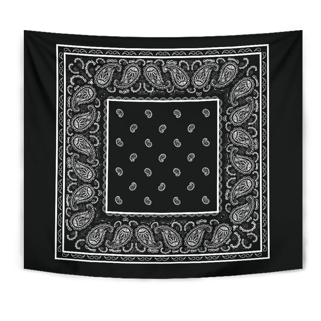 Black Bandana Wall Art Tapestries