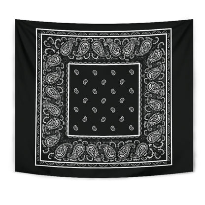 Black Bandana Wall Art Tapestries