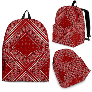 maroon red bandana backpack