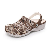 Women's Coffee Brown Classic Big Bandana Clogs