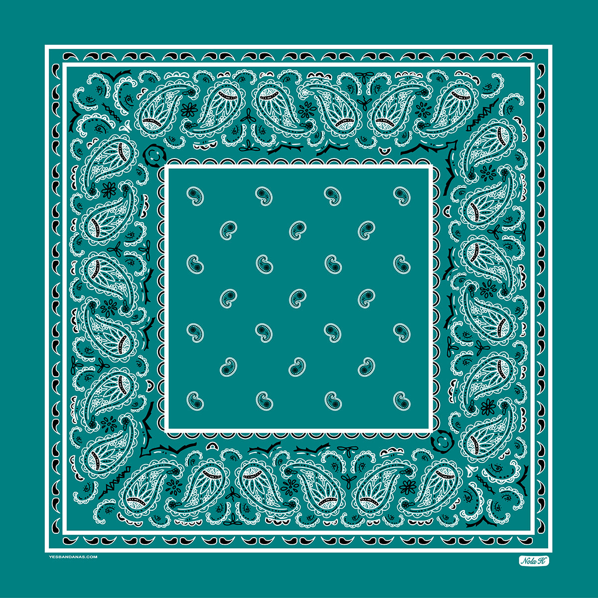 Classic Teal Bandana The Bandana Blanket Company