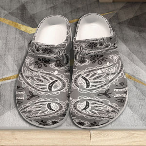 Women's Gray Classic Big Bandana Clogs