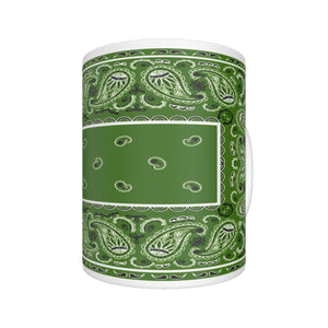 CM - Green Rectangle Bandana Coffee Mug