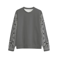 Unisex Gray Bandana Sleeved Sweatshirt