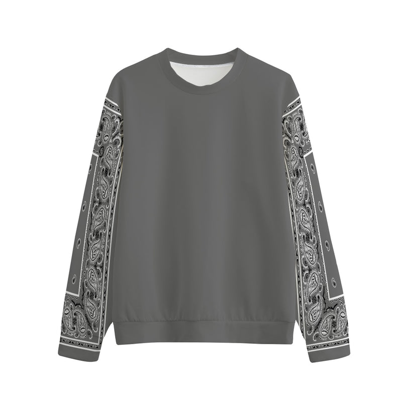 Unisex Gray Bandana Sleeved Sweatshirt