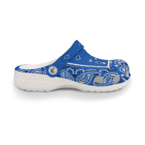 Women's Blue Classic Bandana Clogs