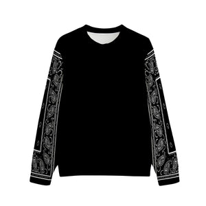 Unisex Black Bandana Sleeved Sweatshirt