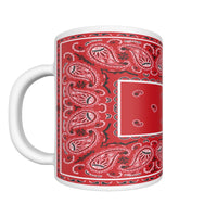 CM - Red Rectangle Bandana Coffee Mug