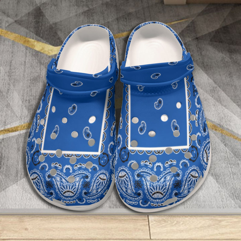 Women's Blue Classic Bandana Clogs