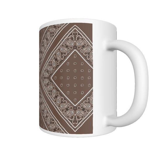 CM - Coffee Brown Diamond Bandana Coffee Mug