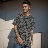 YAP - Men's Bandana Pattern Black and White TShirt