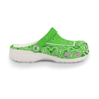 Women's Bright Green Classic Bandana Clogs