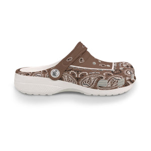 Women's Coffee Brown Classic Bandana Clogs