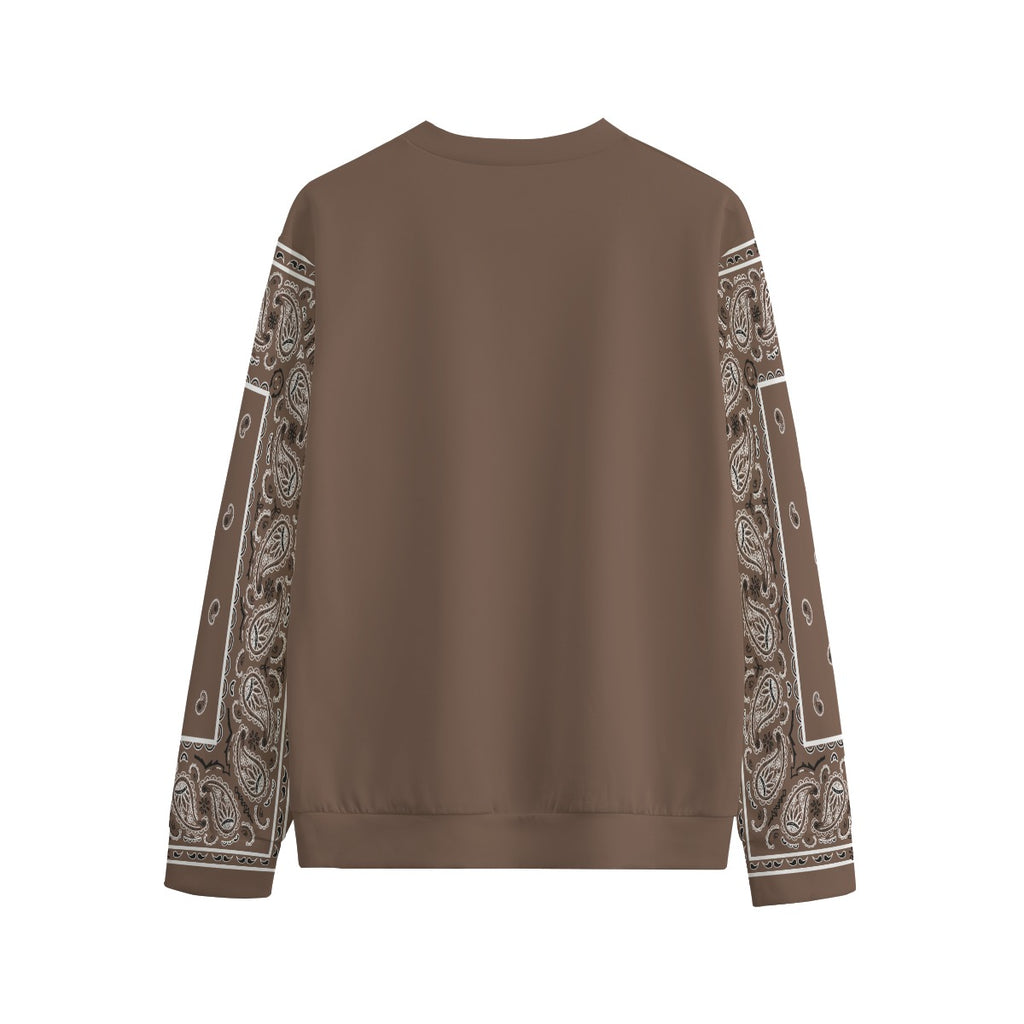 Unisex Coffee Brown Bandana Sleeved Sweatshirt