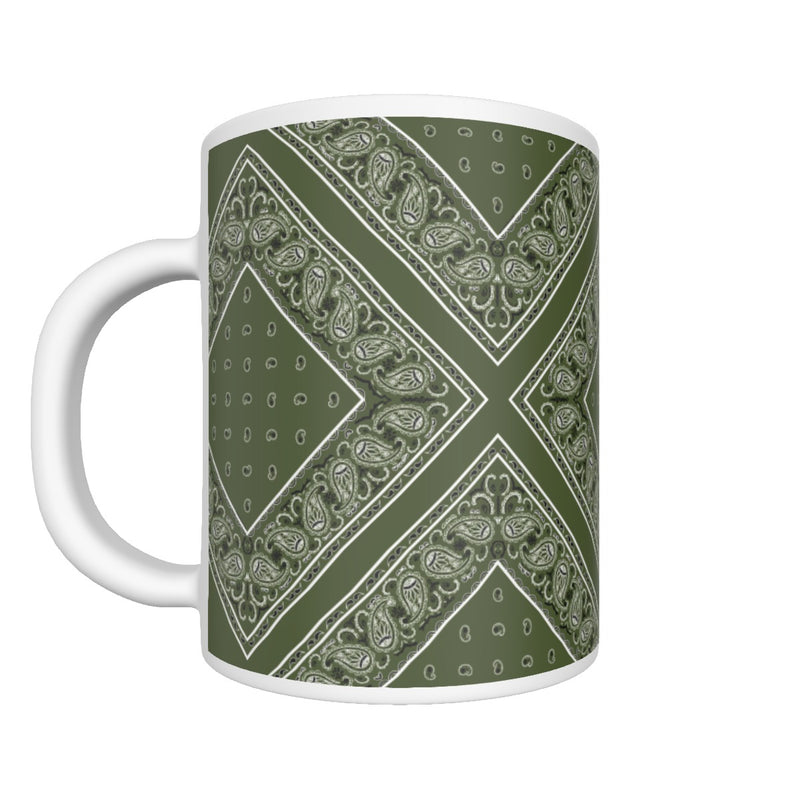CM - Army Green  Diamond Bandana Coffee Mug