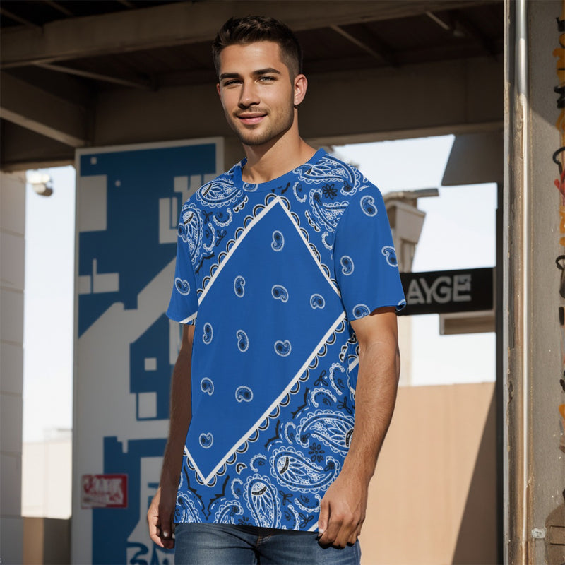 YAP - Men's Tilted Blue OG Bandana  TShirt