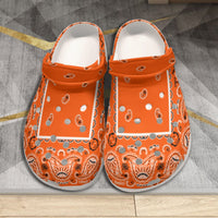 Men's Bright Orange Classic Bandana Clogs