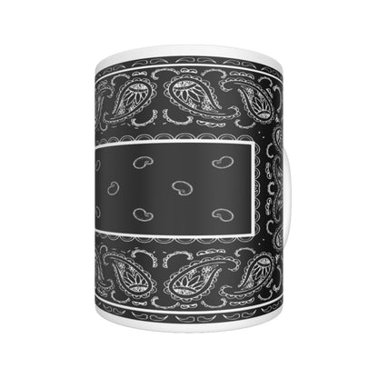 CM - Black Rectangle Bandana Coffee Mug