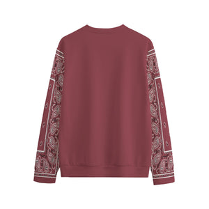 Unisex Maroon Bandana Sleeved Sweatshirt