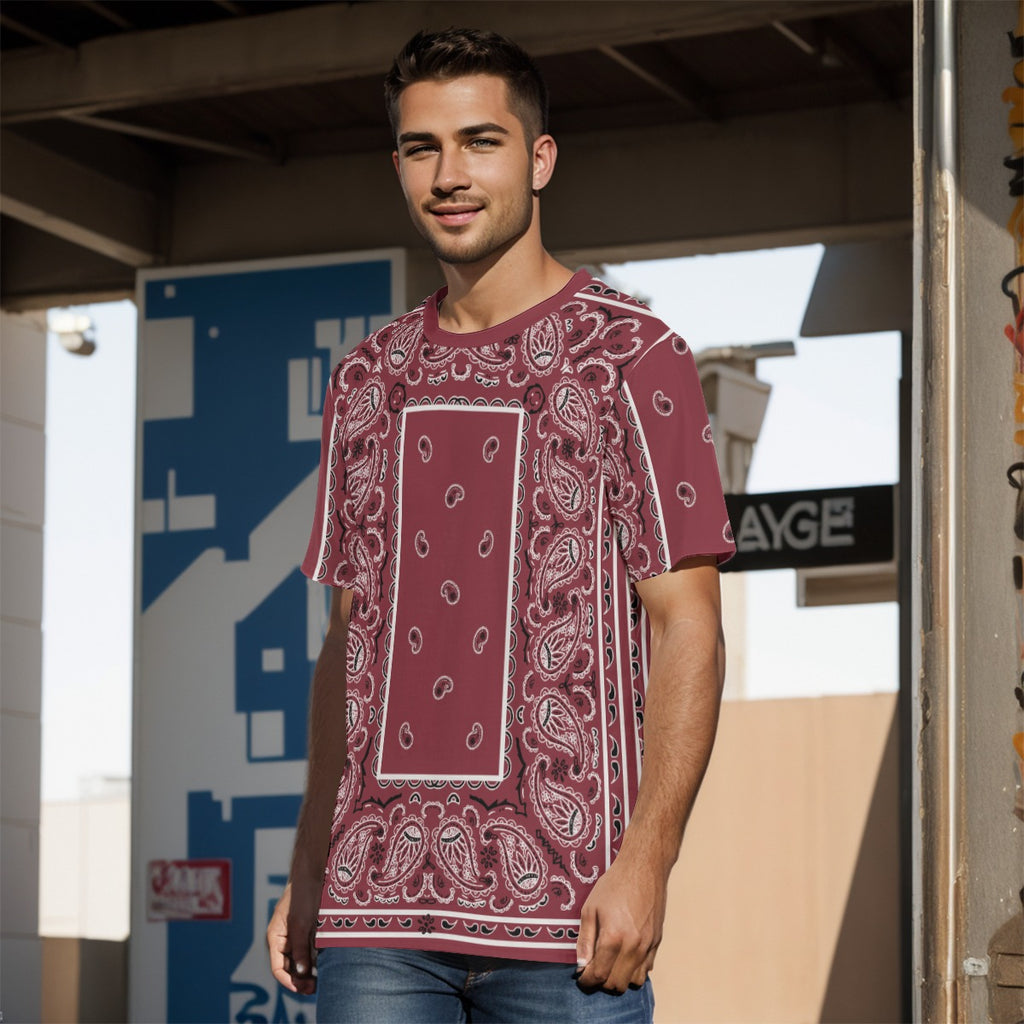 YAC - Mens BBC Maroon Bandana T Shirt