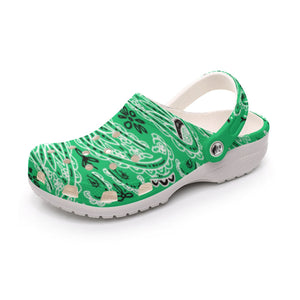 Women's Green Classic Big Bandana Clogs