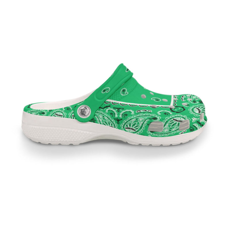 Women's Green Classic Bandana Clogs