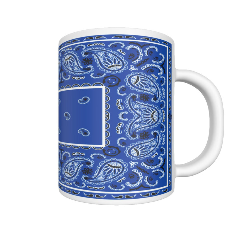 CM -Beautiful Blue Rectangle Bandana Coffee Mug