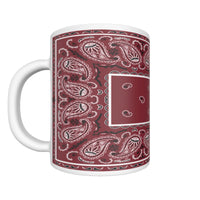 CM - Maroon Rectangle Bandana Coffee Mug