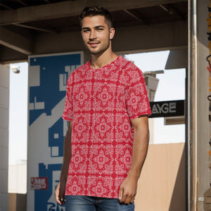 YAP - Men's Bandana4 Red and White TShirt