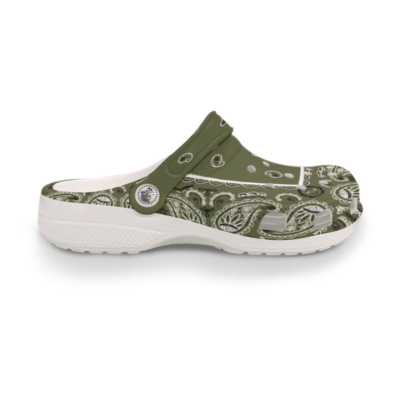 Men's Army Green Classic Bandana Clog