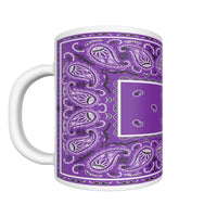 CM - Pretty Purple Rectangle Bandana Coffee Mug