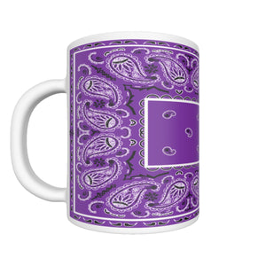 CM - Pretty Purple Rectangle Bandana Coffee Mug