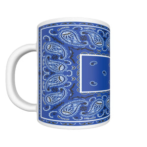 CM -Beautiful Blue Rectangle Bandana Coffee Mug