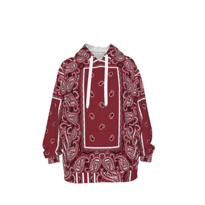 Unisex Cotton Maroon OG Bandana Pullover Hoodie