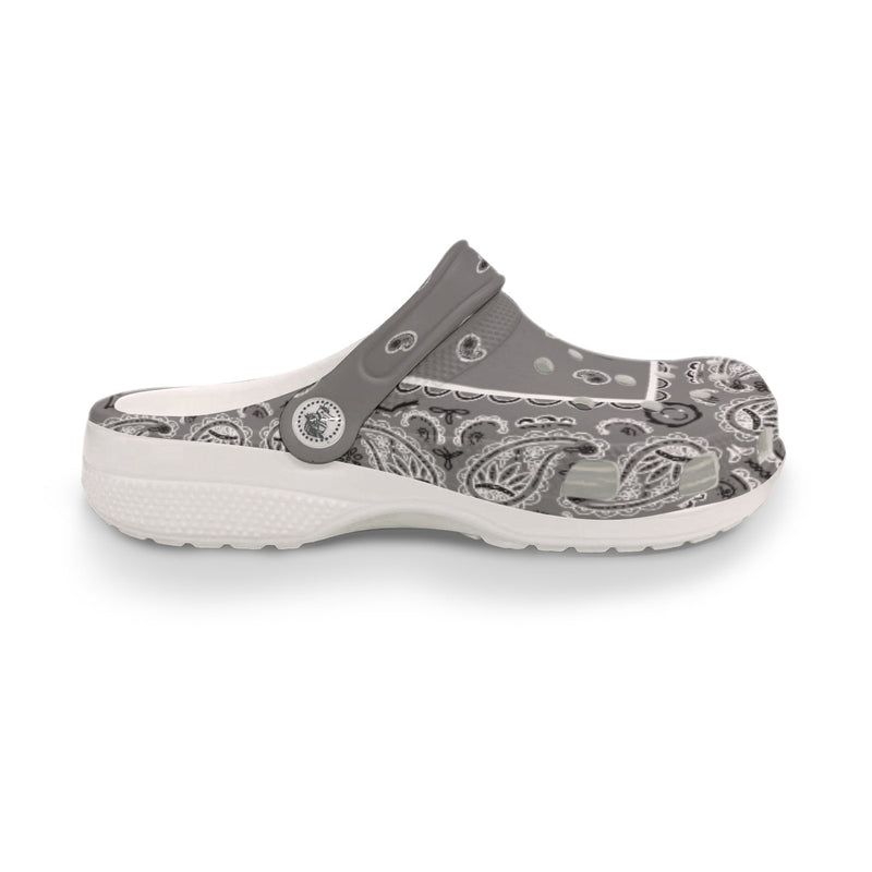 Women's Gray Classic Bandana Clogs