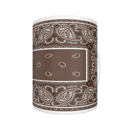 CM - Coffee Brown Rectangle Bandana Coffee Mug