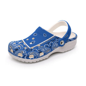 Women's Blue Classic Bandana Clogs