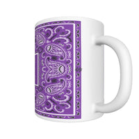 CM - Pretty Purple Rectangle Bandana Coffee Mug