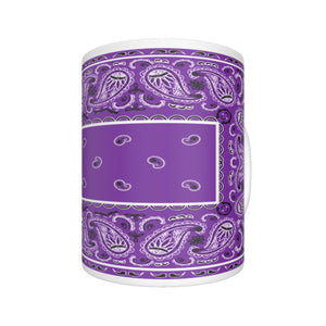 CM - Pretty Purple Rectangle Bandana Coffee Mug